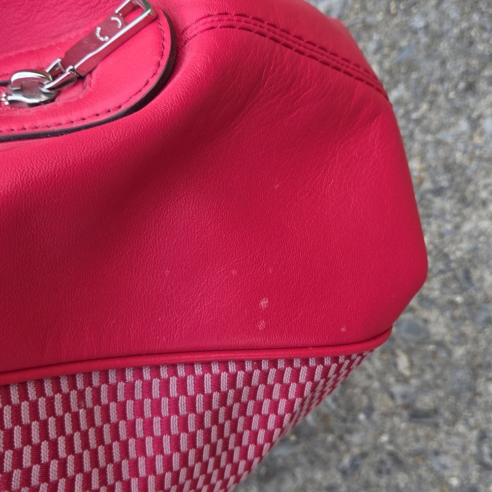 Coach Lexi Red Leather & Jacquard Fabric Shoulder Bag F57540 $498 Retail EUC - Picture 14 of 16
